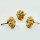 Little Leaves Carved Boho Decorative Yellow Ceramic Drawer Knob Set of 2