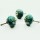 Decorative Teal Leaves Carved Ceramic Drawer Knobs Set of 2