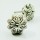 Brown & White Decorative Vintage Flower Shaped Ceramic Drawer Knobs Set of 2
