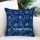 Block Printed Floral Indigo Cushion Cover 16" Inch