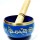 4 Inch Blue Hand Painted Buddhist Singing Bowl Set with Mallet & Cushion