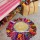 2 Feet Indian Braided Colorful Jute Chindi Fringed Rug