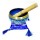 Blue Hand Painted Tibetan Singing Bowl Set with Striker & Cushion for Meditation 4.5 Inch
