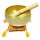 Gold Healing Sound Therapy Tibetan Singing Bowl 5 Inch with Mallet and Cushion