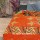 Orange Flower Print Reversible Bohemian Cotton Kantha Throw Blanket