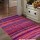 Multicolored Pink Boho Braided Striped Reversible Chindi Area Rag Rug 3X5 Ft