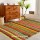 Multicolored Yellow Boho Braided Striped Reversible Chindi Area Rag Rug 3X5 Ft