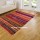 Handmade Red Multicolored Boho Braided Reversible Chindi Area Rug 4X6 Ft