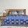 Indigo Blue Leaf Pattern Block Print Kantha Quilt Blanket Throw - Twin Size