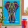 Multi Colored Boho Elephant Tapestry - Fabric Poster Size 30X45 Inch
