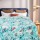 Teal Owls Sitting on Tree Bohemian Indian Kantha Quilt Blanket Bedspread - Twin Size 