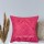 Pink Decorative Unique Boho Mirror Embroidered Cotton Pillow Cover 16X16 Inch