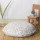 White & Sparkle Gold Boho Copal Mandala Round Floor Pillow Cover with Pom Pom - 32 Inch