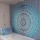 Large Boho Light Blue Mandala Tapestry - King Size 