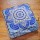 Blue Large Lotus Ombre Boho Mandala Square Floor Pillow Cover - 36X36 Inch
