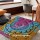 Large Elephants Medallion Circle Multicolored Boho Square Floor Pillow Cover - 36X36 Inch