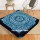 Black Blue Rangoli Large Boho Mandala Square Floor Pillow Cover - 36X36 Inch