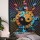 Boho Multicolored Tie Dye Yin Yang Wall Tapestry - Twin Size