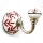 White Red Floral Leaf Branch Vintage Hand Painted Porcelain Ceramic Wall Hook Towel Hook