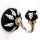 Black Boho Vintage Hand Painted Leaves Porcelain Ceramic Wall Hook