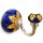 Blue Yellow Boho Vintage Hand Painted Flower Porcelain Ceramic Wall Hook