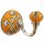 Orange & White Boho Vintage Hand Painted Flower Porcelain Ceramic Wall Hook