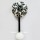 Boho Black & White Flower Painted Porcelain Ceramic Wall Hook