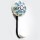  Boho White & Turquoise Hand Painted Flower Porcelain Ceramic Wall Hook