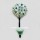 Bohemian White Green Floral Painted Porcelain Ceramic Wall Hook
