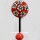 Boho Red White Little Flowers Painted Porcelain Ceramic Wall Hook