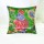 Parrot Green Colorful Boho Bird Paradise Kantha Throw Pillow Cover 16X16 Inch