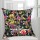 Black Multi Colorful Boho Bird Paradise Kantha Throw Pillow Cover 16X16 Inch