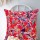 Red Multicolor Boho Bird Paradise Kantha Throw Pillow Cover - 16X16 Inch