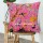 Pink Multi Boho Bird Paradise Kantha Quilted Throw Pillow Cover 16X16 Inch
