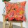 16X16 Inch Orange Multi Bird Paradise Kantha Quilted Throw Pillow Cover