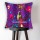 Purple Multicolor Bohemian Handmade Bird Paradise Kantha Throw Pillow Cover - 16X16 Inch