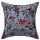 Large Grey Birds Floral Bohemian Decorative Square Kantha Throw Pillow Cover - 24X24 Inch
