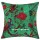 Large Parrot Green Birds Floral Bohemian Decorative Square Kantha Throw Pillow Cover - 24X24 Inch