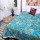 Turquoise Multi Bohemian Paisley Print Cotton Kantha Quilt Blanket Throw - Queen Size 90X108 Inch