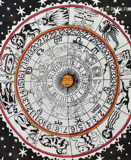 Black and white astrology tapestry online