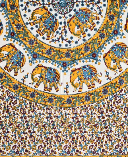 Multicolor Indian Elephant Mandala Hippie Tapestry Wall Hanging ...