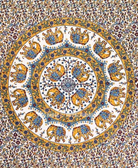 Multicolor Indian Elephant Mandala Hippie Tapestry Wall Hanging ...