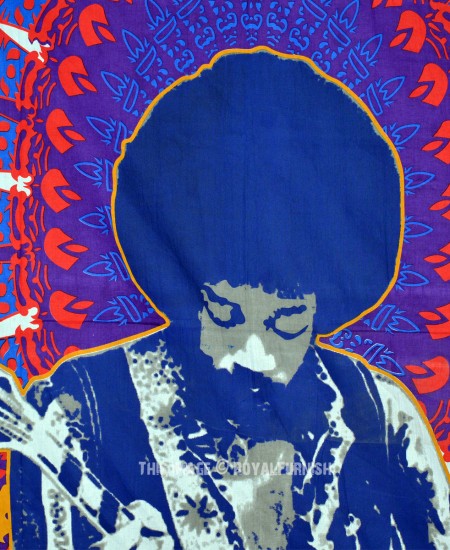 Blue Jimi Hendrix Music and Band Tapestry Wall Tapestry - RoyalFurnish.com