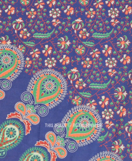 Small Blue Colorful Mandala Wall Tapestry, Indian Mandala Throw Bedding ...