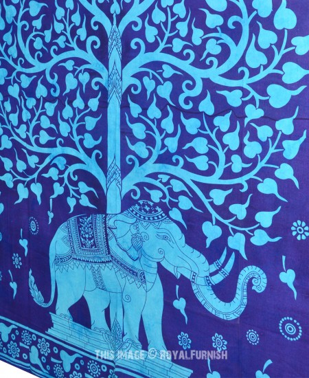 Tree of Life With Elephant Tapestry (Single Size) main image 1