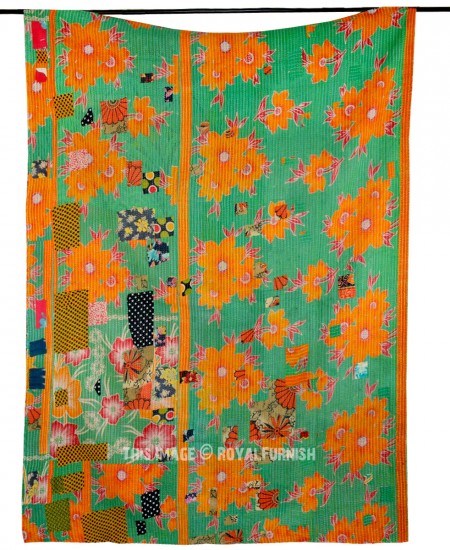 Bohemian Colorful Patchwork Unique Vintage Kantha Quilted Bedding Bohemian Colorful Patchwork Unique Vintage Kantha Quilted Bedding Throw
